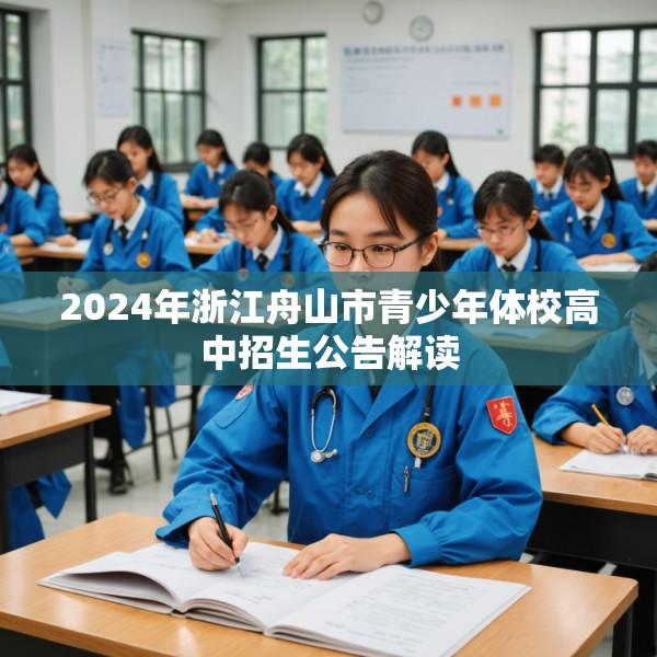 2024年浙江舟山市青少年体校高中招生公告解读