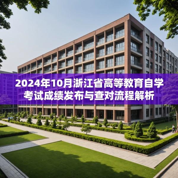2024年10月浙江省高等教育自学考试成绩发布与查对流程解析